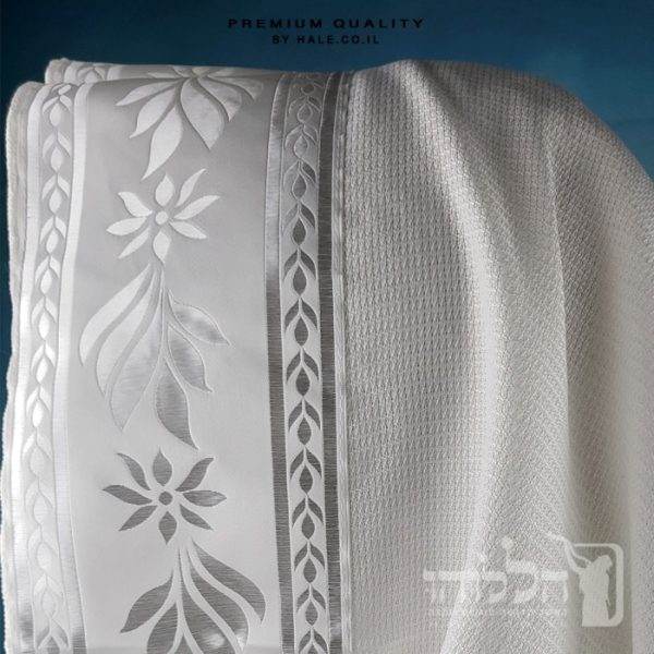 טלית חתנים אקרילן מהודרת פסים לבנים לא מחליקה -608