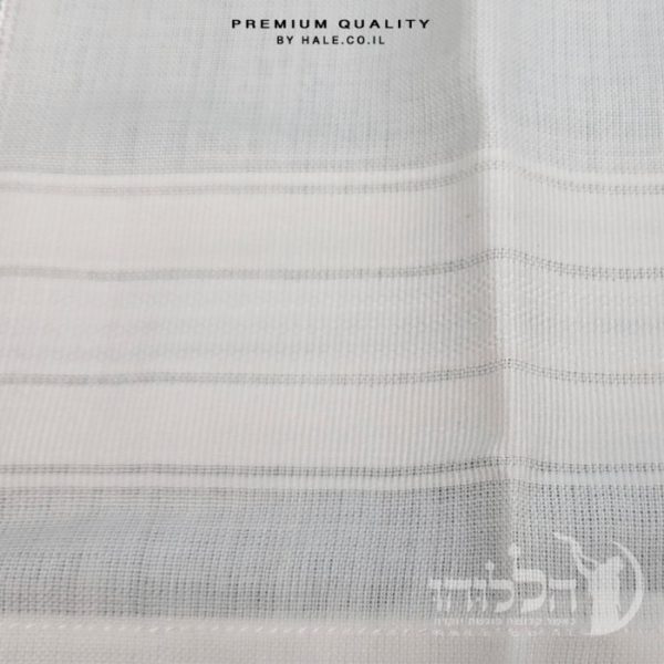 טלית קטן 100% צמר רחלים עם פסים לבנים - ללא פרנזים - 270
