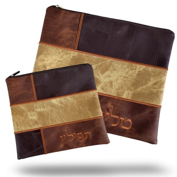סט כיסוי לטלית ותפילין – דגם חומה 224